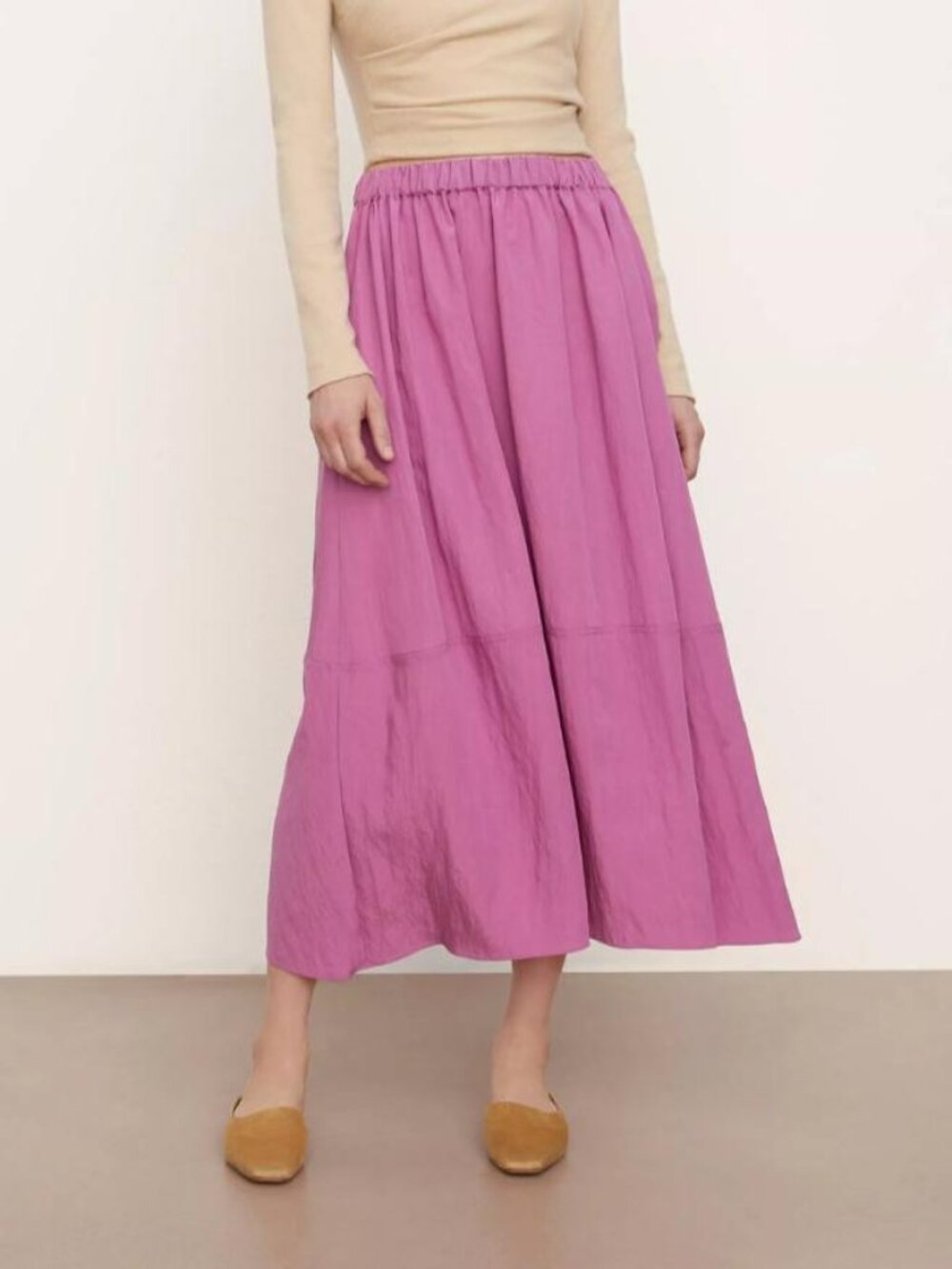 Vince - Pull-On Tiered Midi Skirt - Sz S
